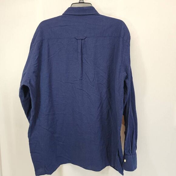 Peter Millar Size Xl Navy Blue Long-Sleeve Button-up Men's Shirt  S - Picture 3 of 7